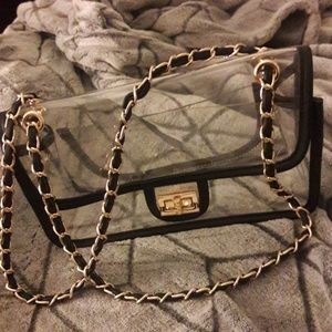Black Clear PVC Bag with Chain- LAM Gallery